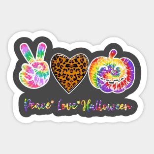 Peace Heart Love Fall Pumpkin Tie Dye Cute Autumn Gift T-Shirt Sticker